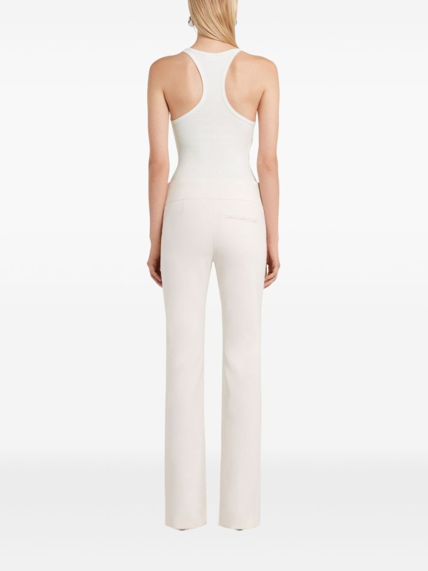 Courrèges Twist-detail Top With Deep V-neckline In White