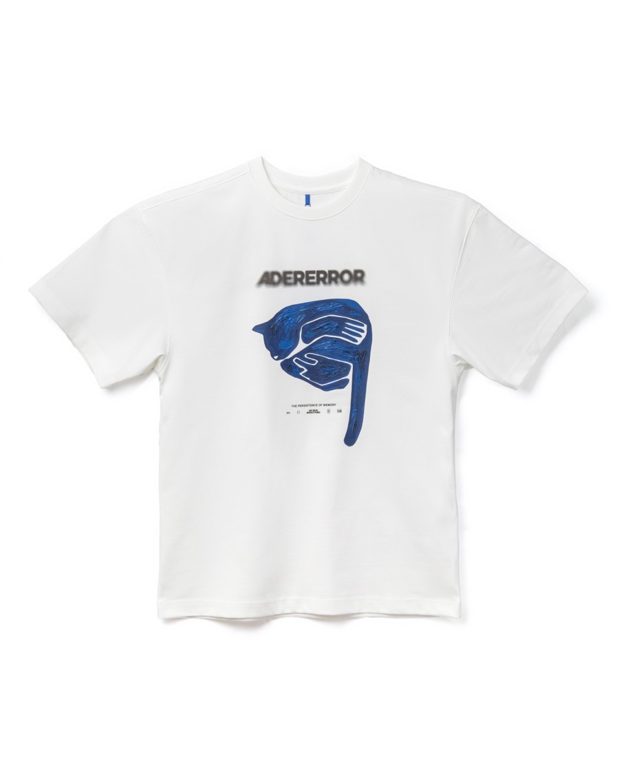 Adererror Artistic Graphic Print Semi-oversized T-shirt In Gray