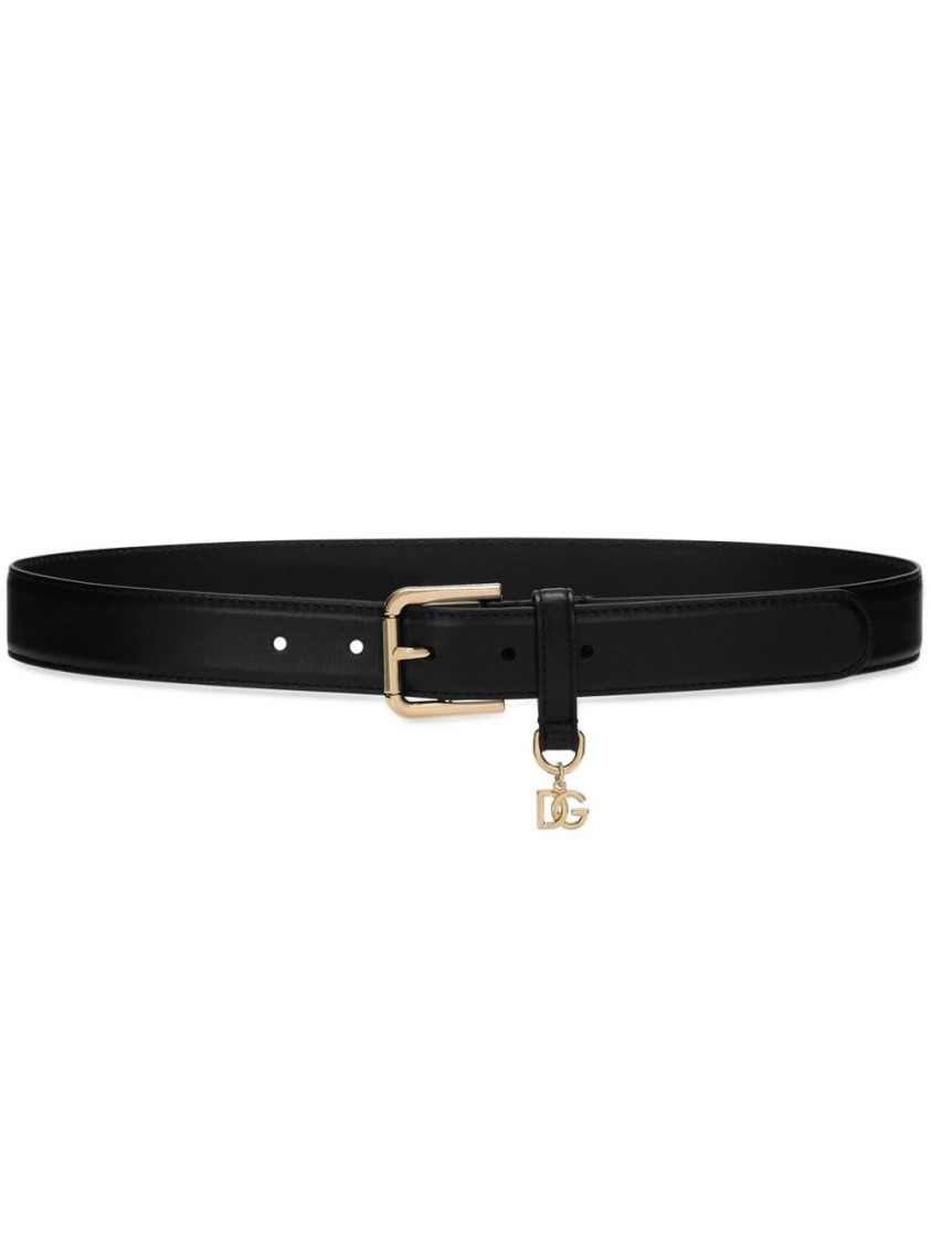 Dolce & Gabbana Timeless Black Leather Belt In Black
