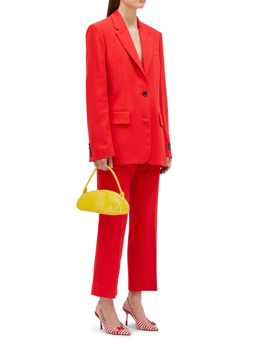 Msgm Tailored Red Trousers With Structured Waistband In Red