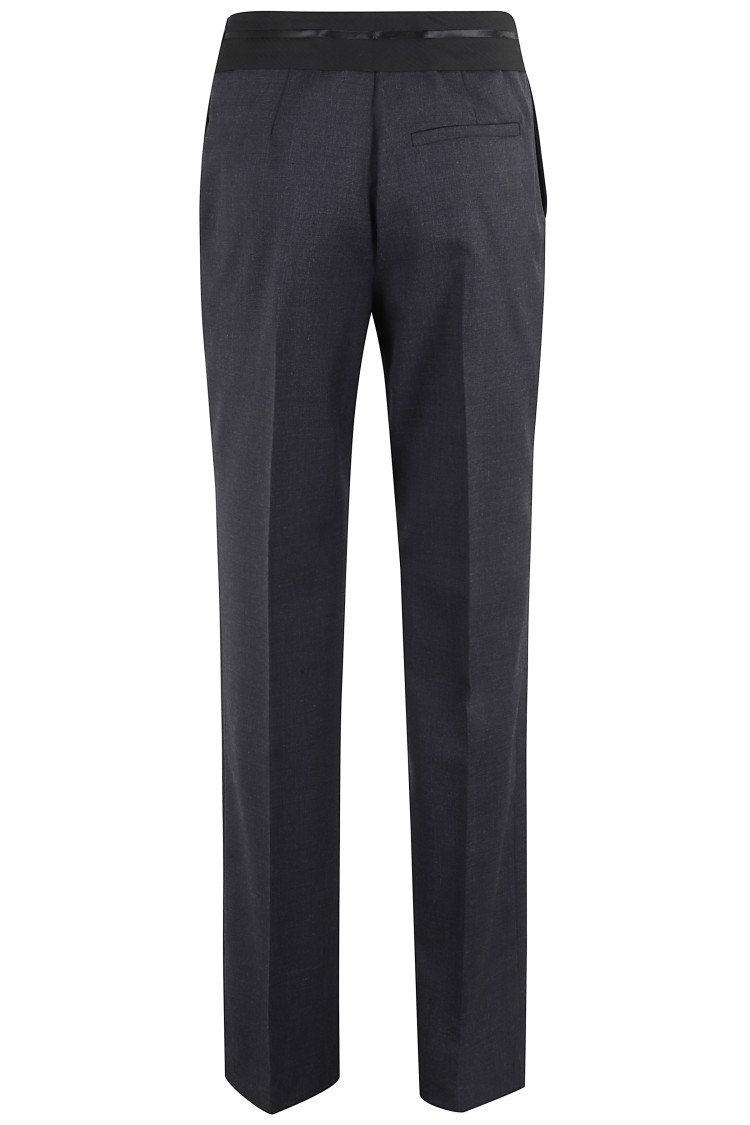 Erika Cavallini Tailored Trousers With Satin Logo Waistband In Black