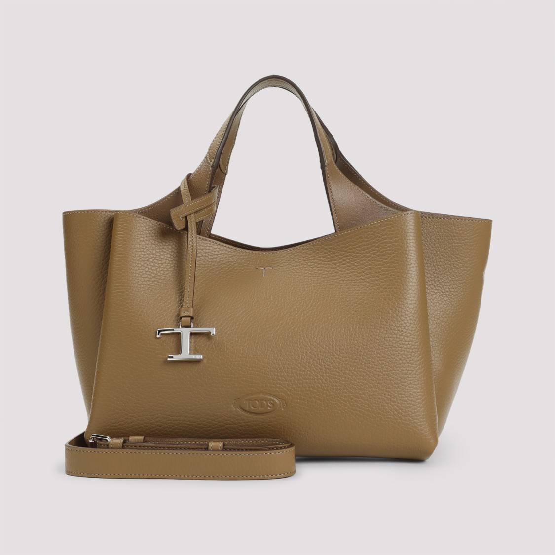 Tod's Mini T Pend Leather Top Handle Bag In Brown