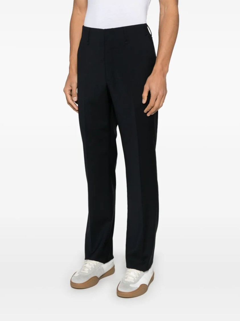 Fendi Tailored Black Wool Pants With Classic Waistband