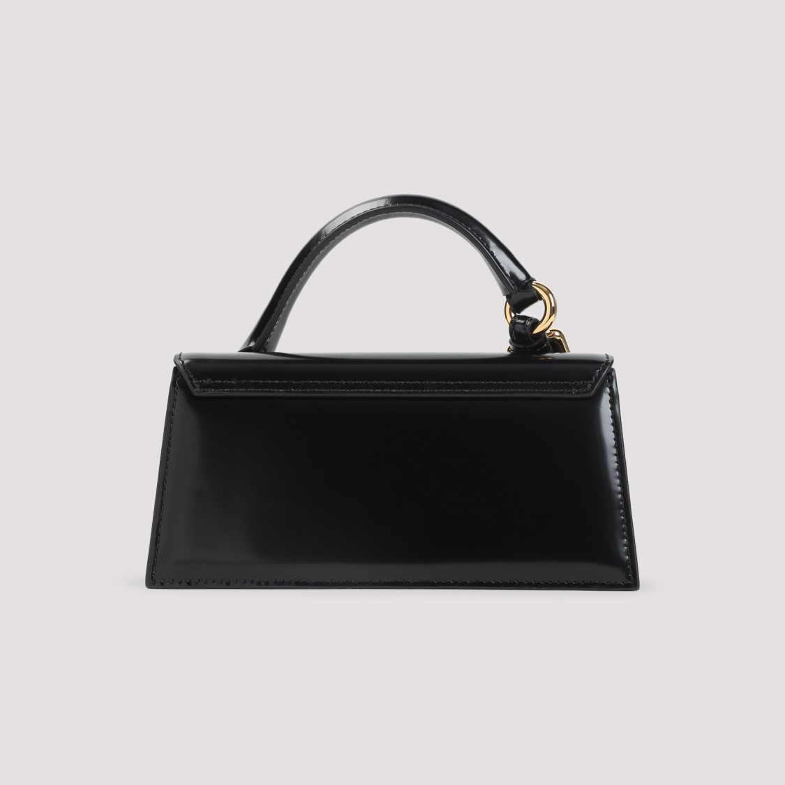 Jacquemus Black Brusched Leather Le Chiquito Long Boucle Handbag In Black