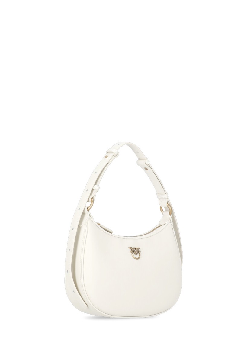 PINKO PINKO WHITE MINI LOVE HALF MOON BAG