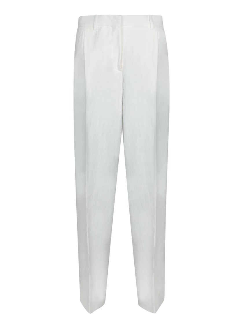 Paul Smith High-waisted Cream Trousers With Tailored Cut In White