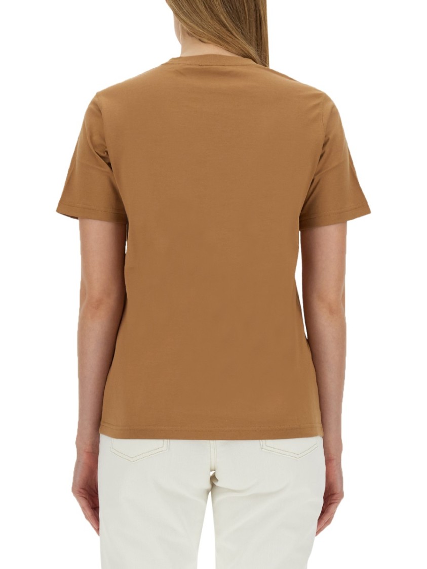 Burberry Beige T-shirt With Logo Print On Front In Cotton Woman In Brown
