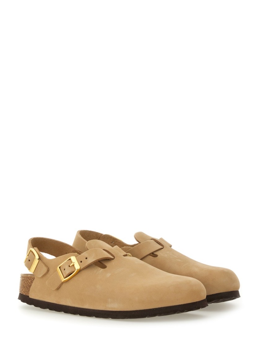 Birkenstock Beige Suede Tokio Ii Slippers In Neutrals