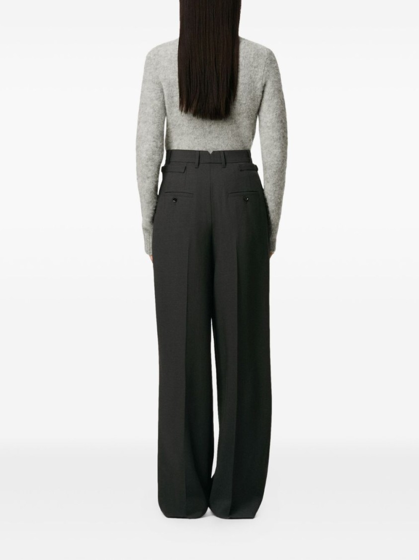 Ami Alexandre Mattiussi Wide-leg High-rise Trousers With Front Pleats In Black