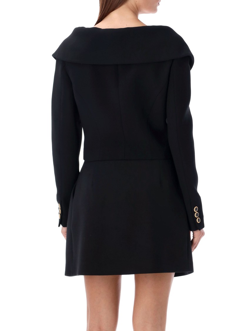 Alessandra Rich Single-breasted Off-shoulder Blazer In Black