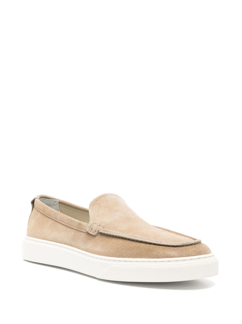 Woolrich Sand Beige Suede Moccasin With Almond Toe In Neutrals