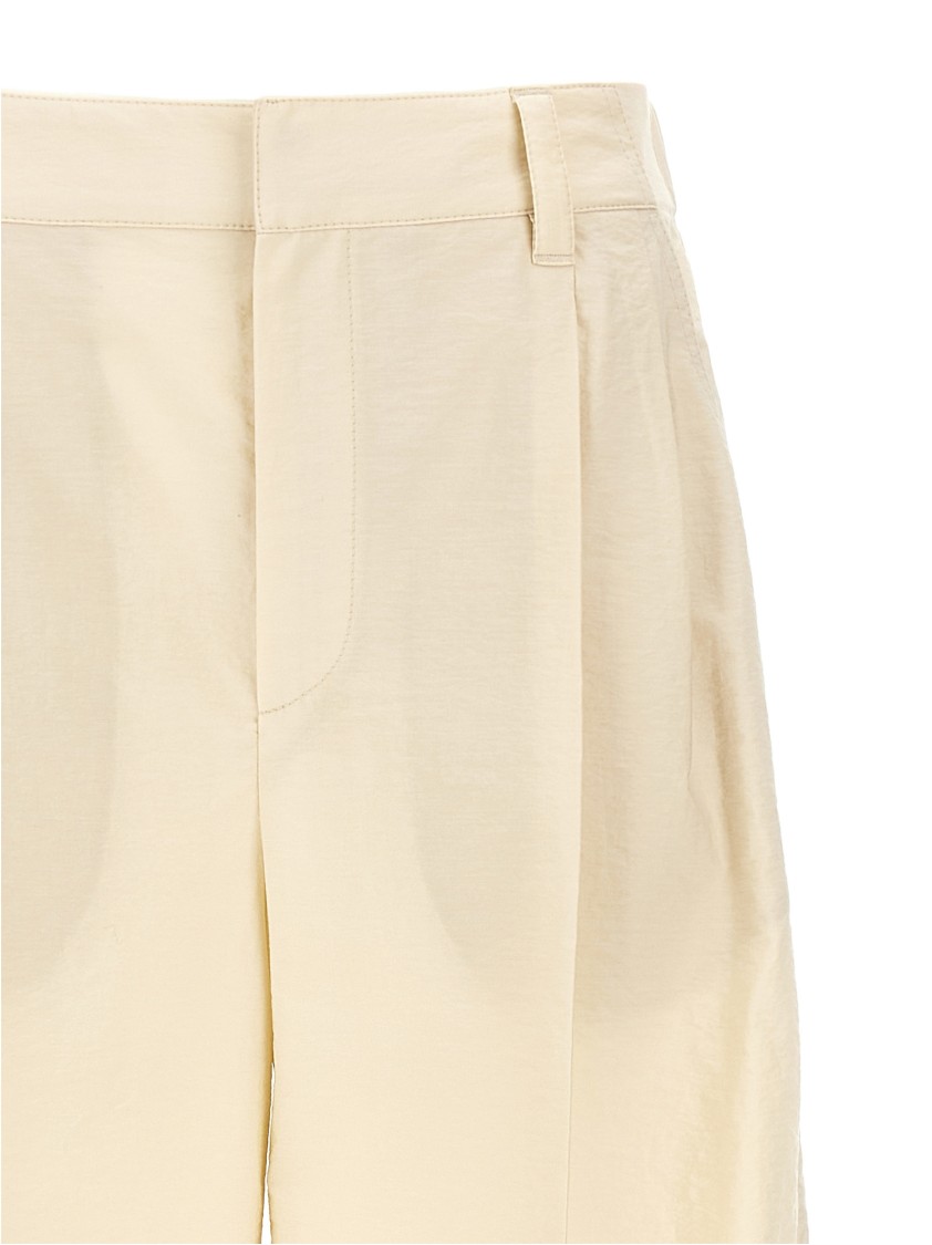 Brunello Cucinelli Wide-leg Trousers With Stretched Pleat In Multi