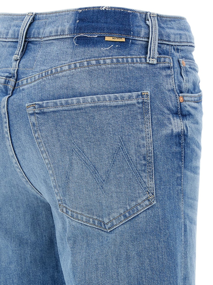 Mother Womens High On The Hog Hustler Roller Ankle Flared-leg Mid-rise Stretch-denim Jeans In Blue