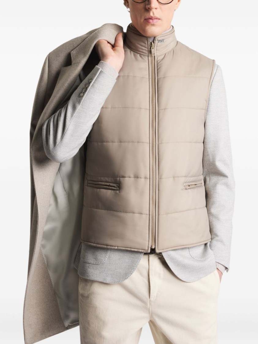 Fay Structured Light Beige Cashmere Coat With Notch Lapels And Flap Pockets In Gray