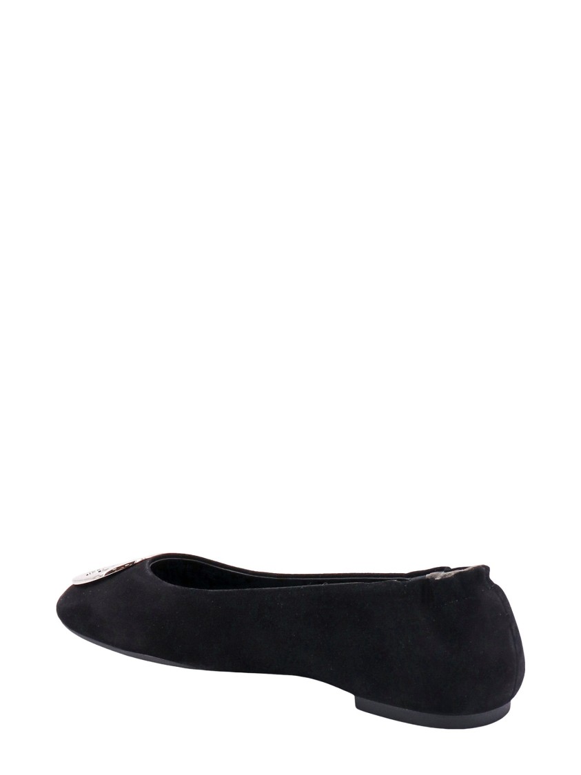 Shop Tory Burch Black Suede Ballerinas