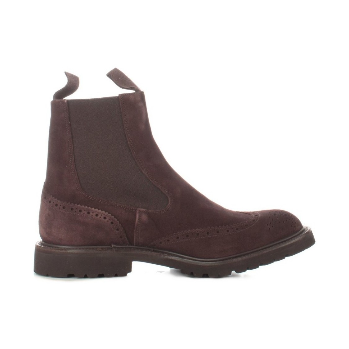 TRICKER'S TRICKER'S COFFEE SUEDE TRICKERS BOOT WITH BROGUE DETAILING