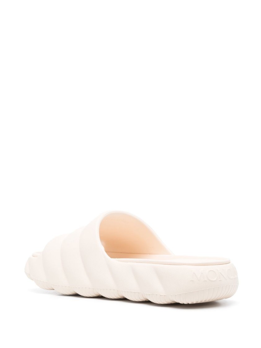 Moncler Modern White Sandals With Cushioned Strap In Neutral