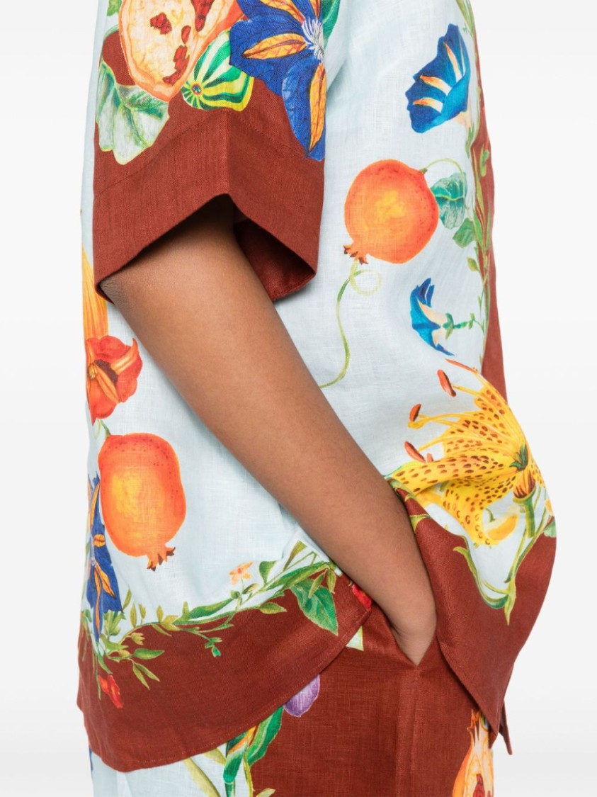 Shop Alemais Light Blue Floral Print Dahlia Shirt