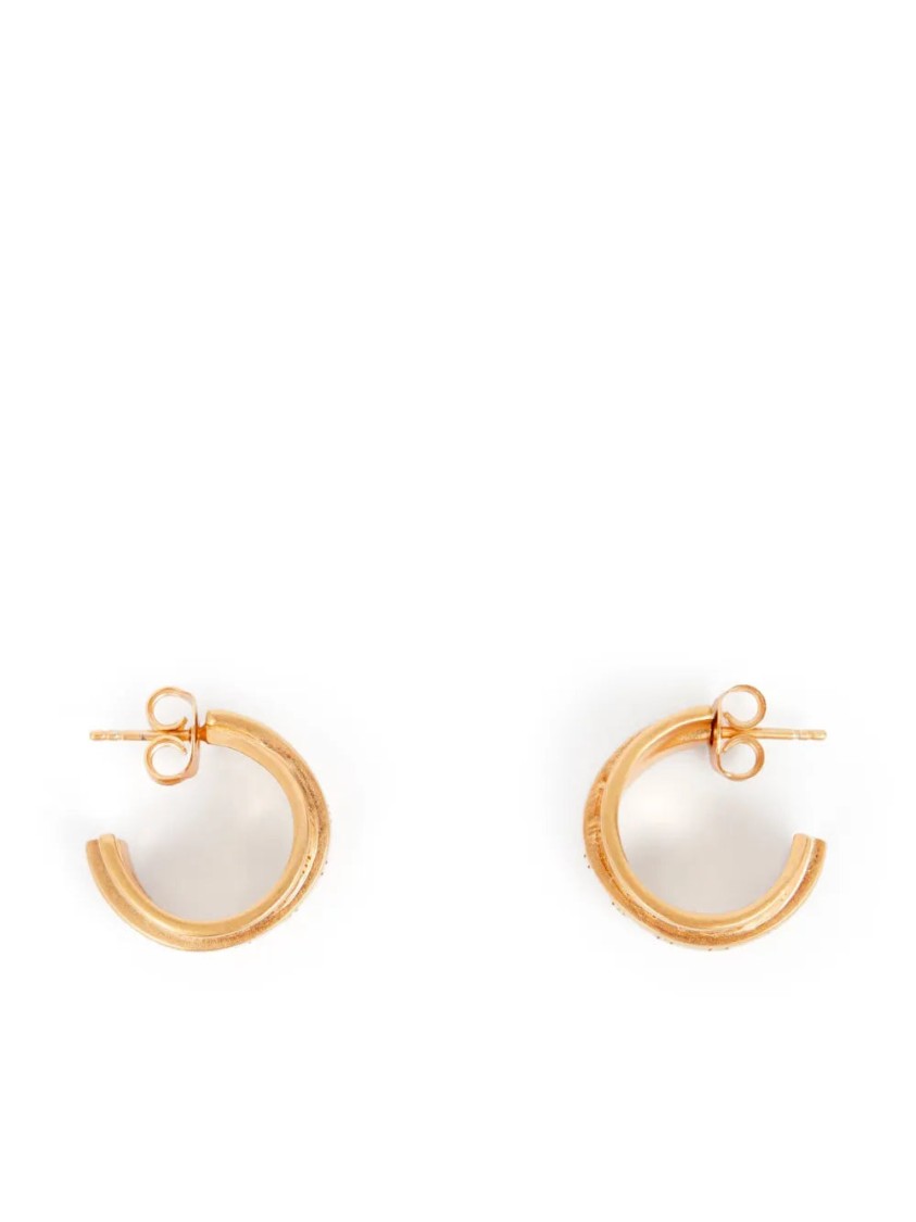 Mm6 Maison Margiela Mm6 By Maison Margiela Triple-logo Earrings In Gold