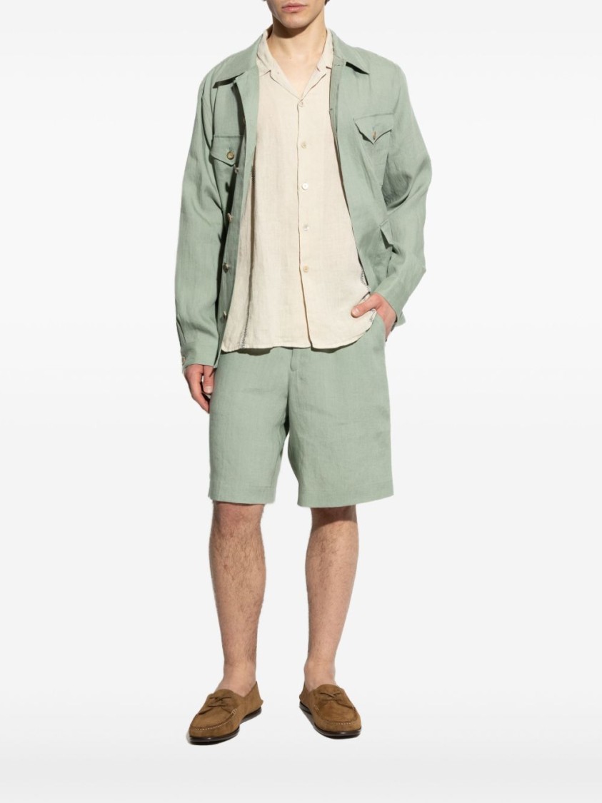 PAUL SMITH PAUL SMITH SHORT-SLEEVED RELAXED FIT LINEN SHIRT