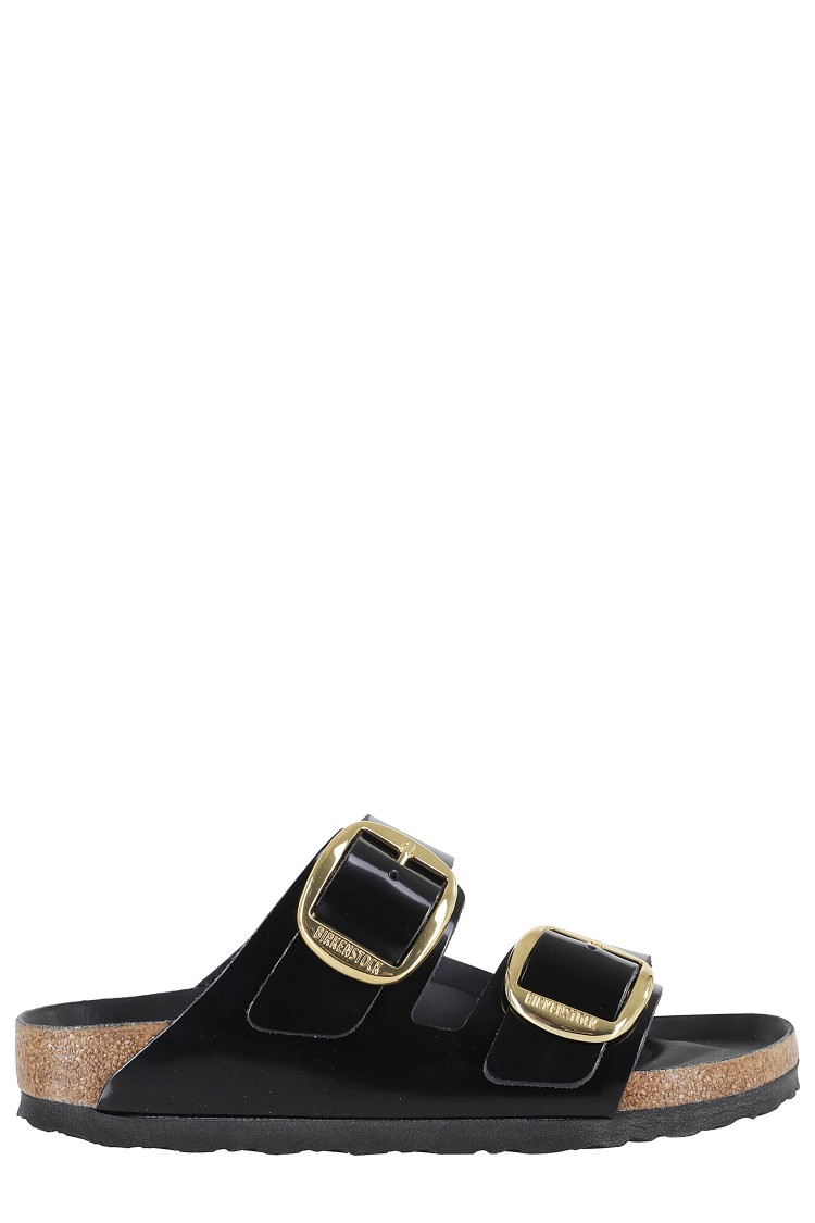 Birkenstock Arizona Big Buckle Nubuck Sandals In Black