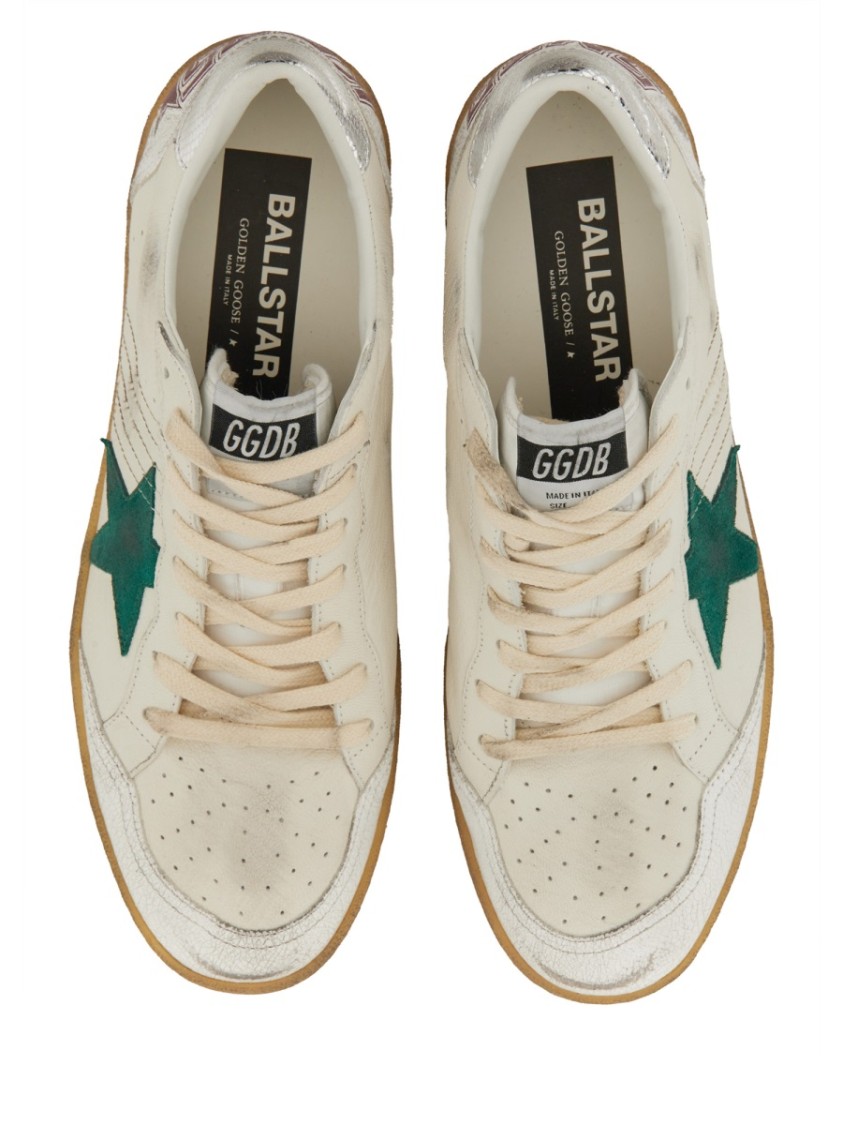 Golden Goose Leather Low Top Sneakers With Distressed Effect