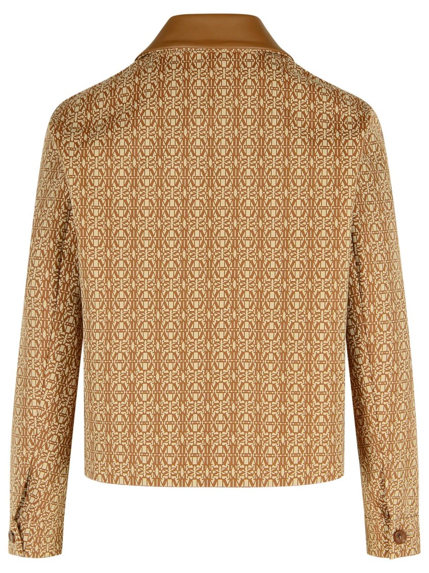 Max Mara Viborg Camel Cotton Jacquard Jacket In Brown