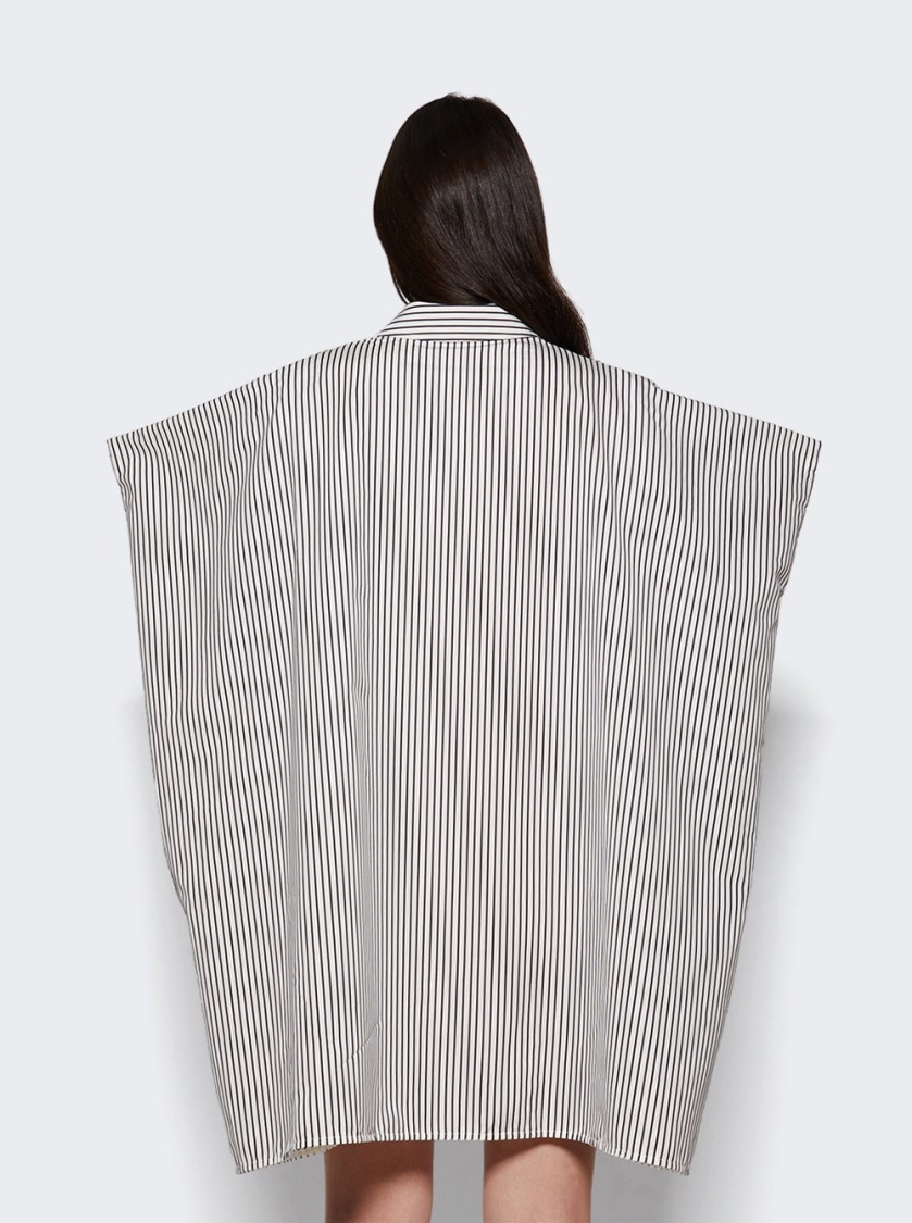 Proenza Schouler Isla Dress In Stripe Cotton Silk Poplin Navy In White