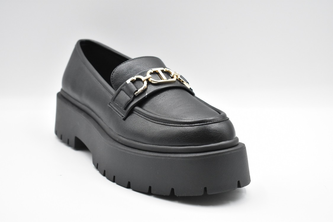 Shop Twinset Twin-set Platform Laced Flat Shoes In Black