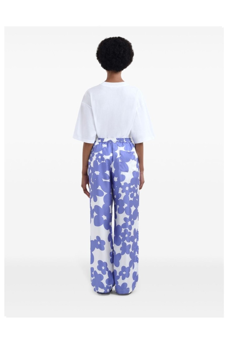 Marni Floral Trousers In Purple