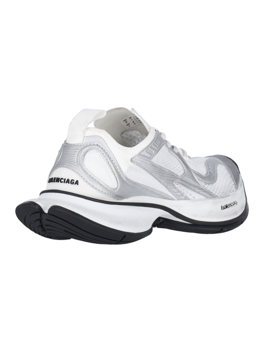 Balenciaga Two-tone Mesh And Fabric Circuit Sneakers In White