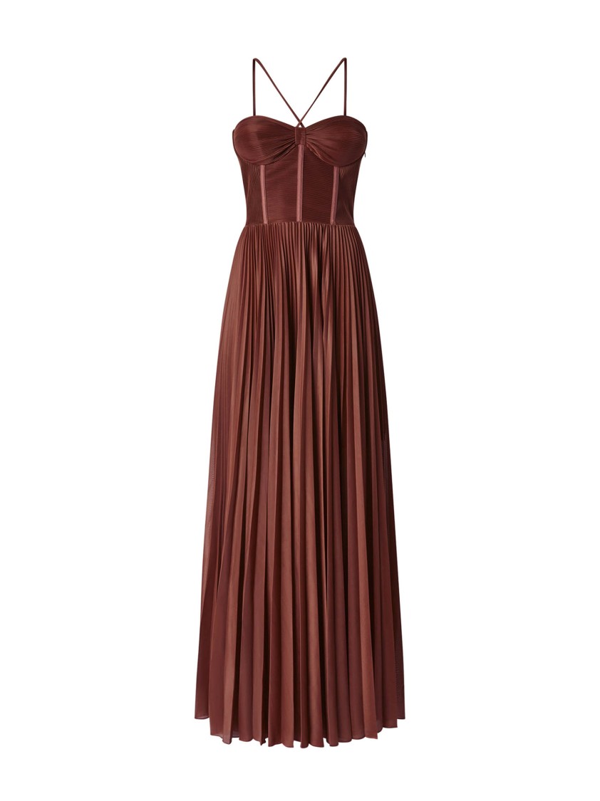 Pinko Pleated Maxi Dress With Spaghetti Straps