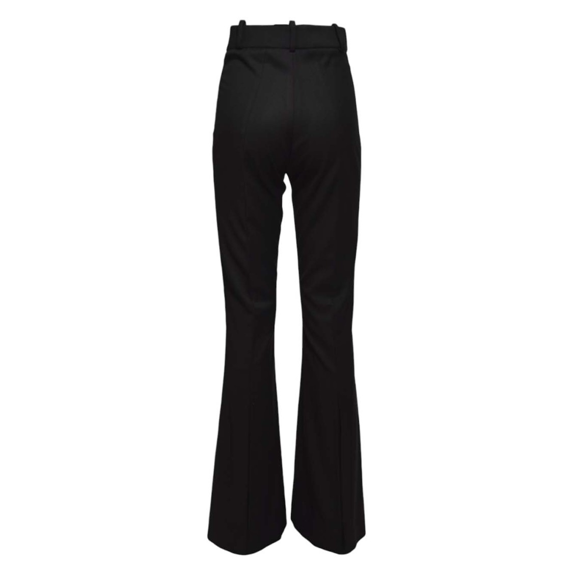 Nine Minutes High-waisted Flannel Trousers With Flared Hem