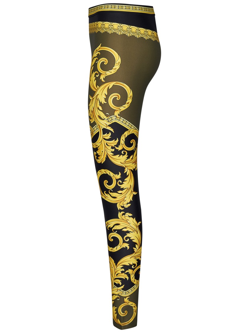 Versace Baroque Print Lycra Leggings In Black