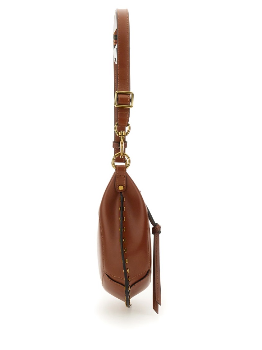 Isabel Marant Oskan Moon Studded Leather Shoulder Bag
