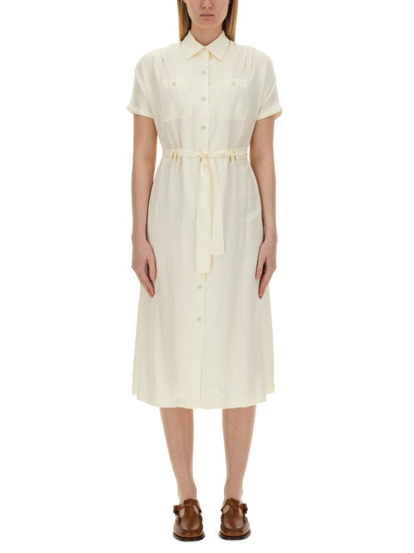 Apc A.p.c. New Drew Shirtdress In Neutrals