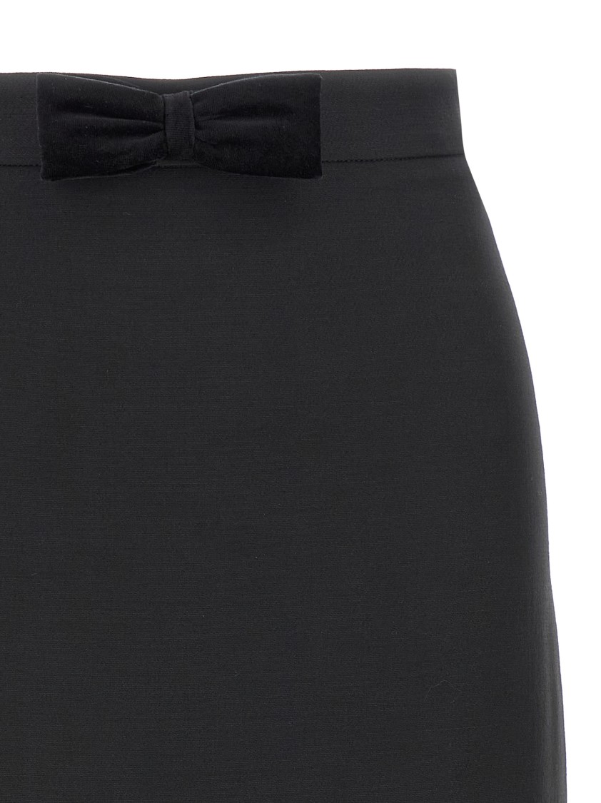 Valentino Black Crepe Couture Skirt In Multi