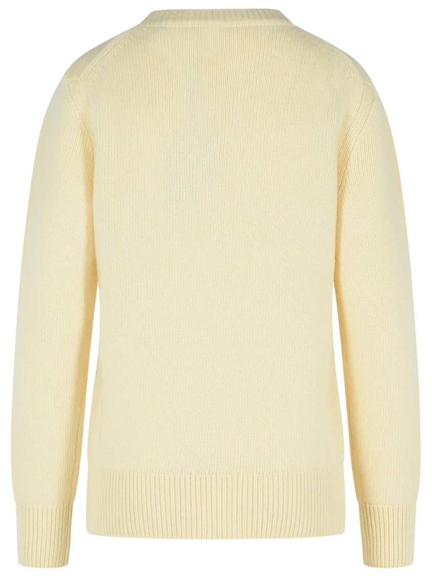 Shop Burberry Cream Wool Blend Sweater In Neutrals
