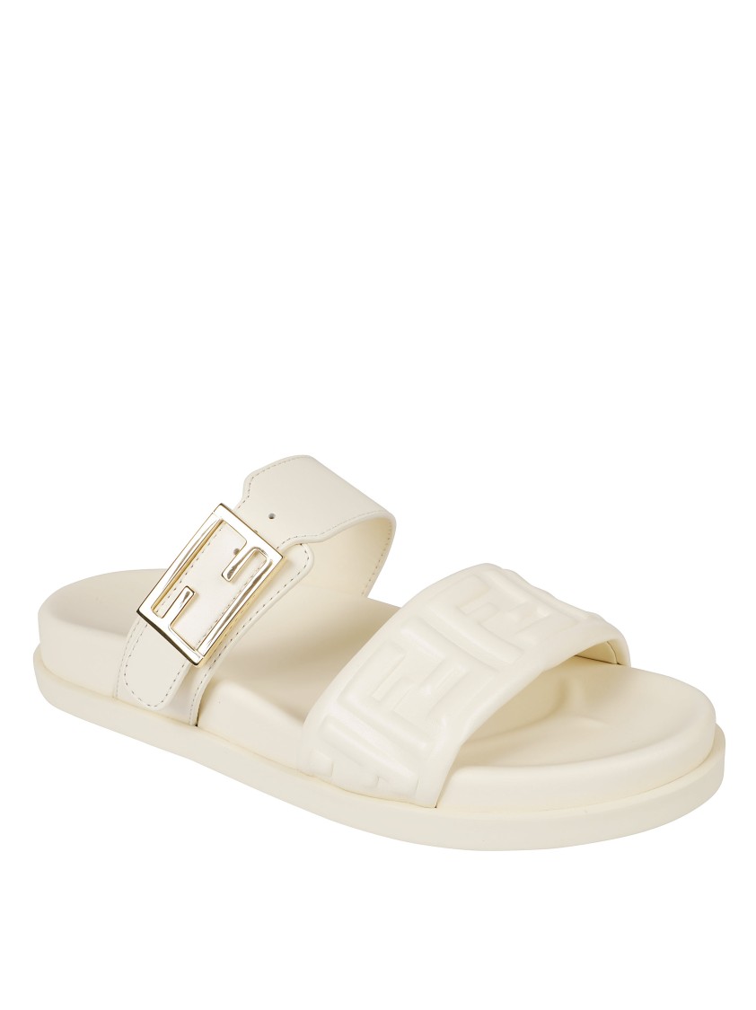 Fendi Textured Strap Sandals In Neutral