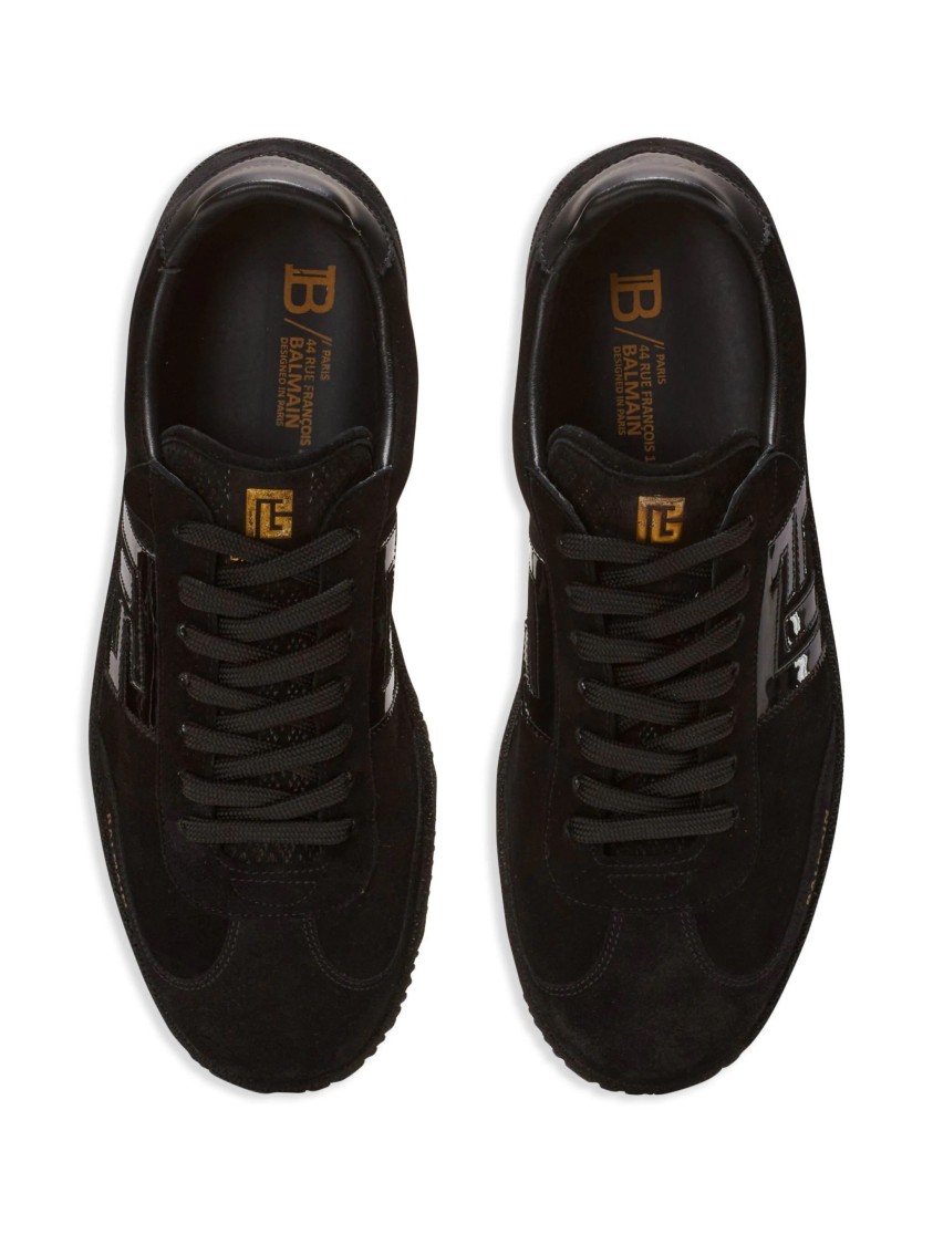 Balmain Low Top Lace Up Sneaker In Black