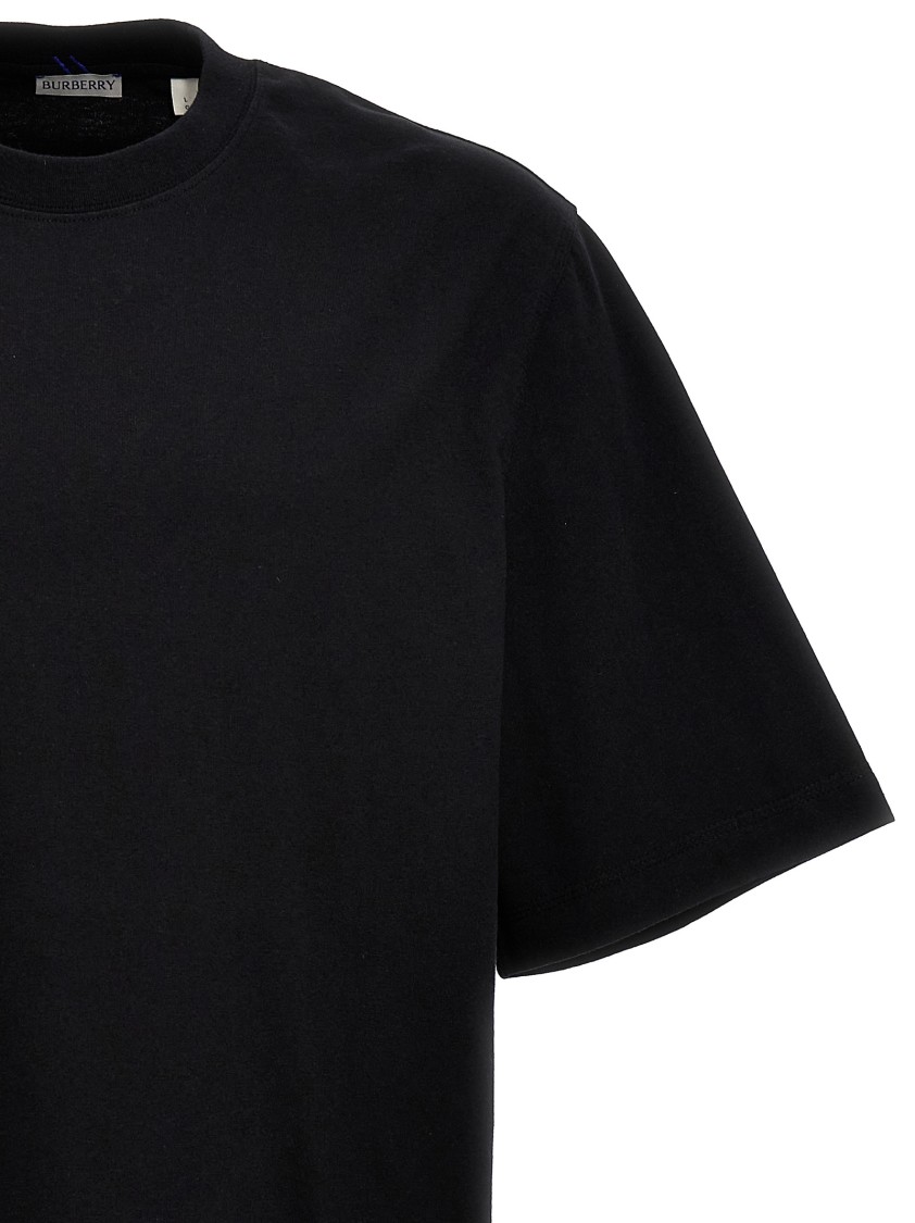 Burberry Equestrian Knight-patch Cotton T-shirt In Black