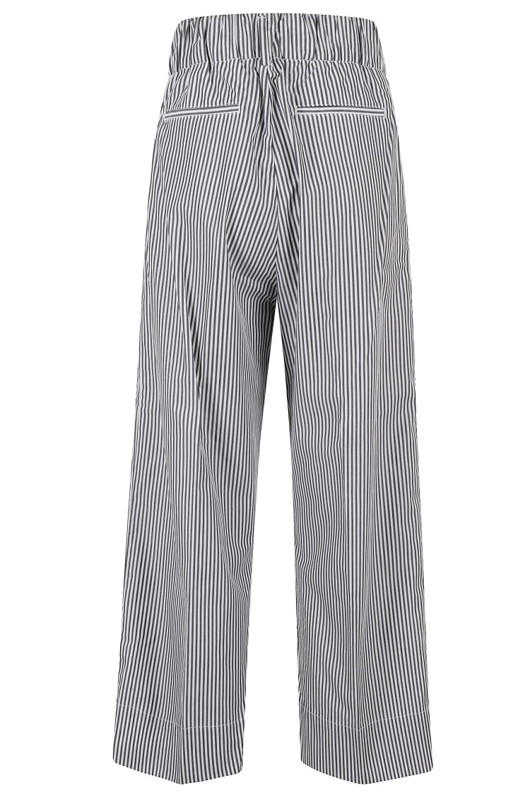 Myths Lightweight Striped Pants With Elasticized Waistband In Gray