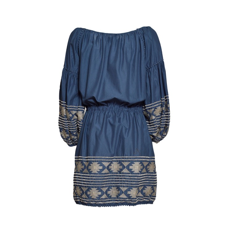 オールインワン・サロペット Bazar Deluxe Blue Cotton Short Dress Bazar Deluxe Blue Cotton Short Dress Mini in Blue | THE LIST