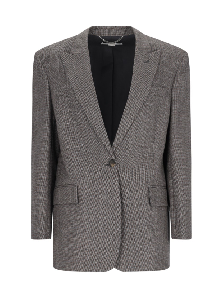 Stella Mccartney Ladies Grey Pinstripe Single-breasted Blazer In Grey