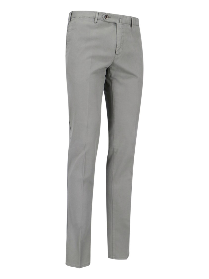 Pt Torino Straight Trousers With Pockets And Loops In Grey