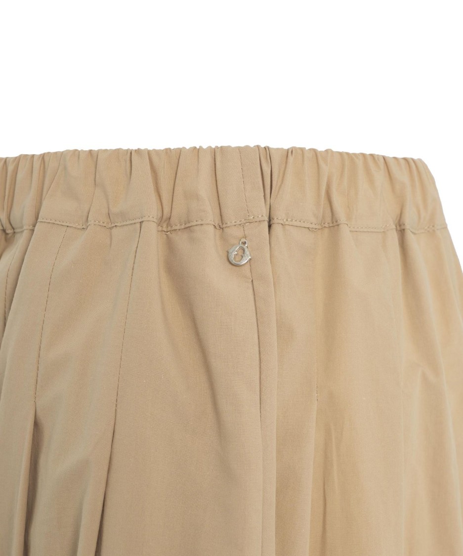 OTTOD'AME OTTOD'AME PLEATED MIDI SKIRT WITH ELASTIC WAISTBAND AND SLIP POCKETS