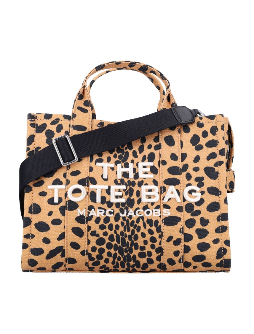 Shop Marc Jacobs The Cheetah Canvas Medium Tote Bag In Brown