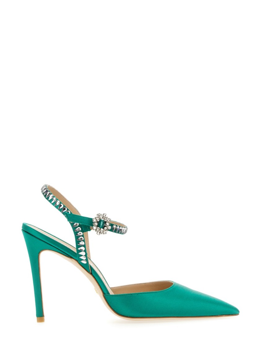 Stuart Weitzman Gemcut 100mm Ankle-strap Pumps In Green