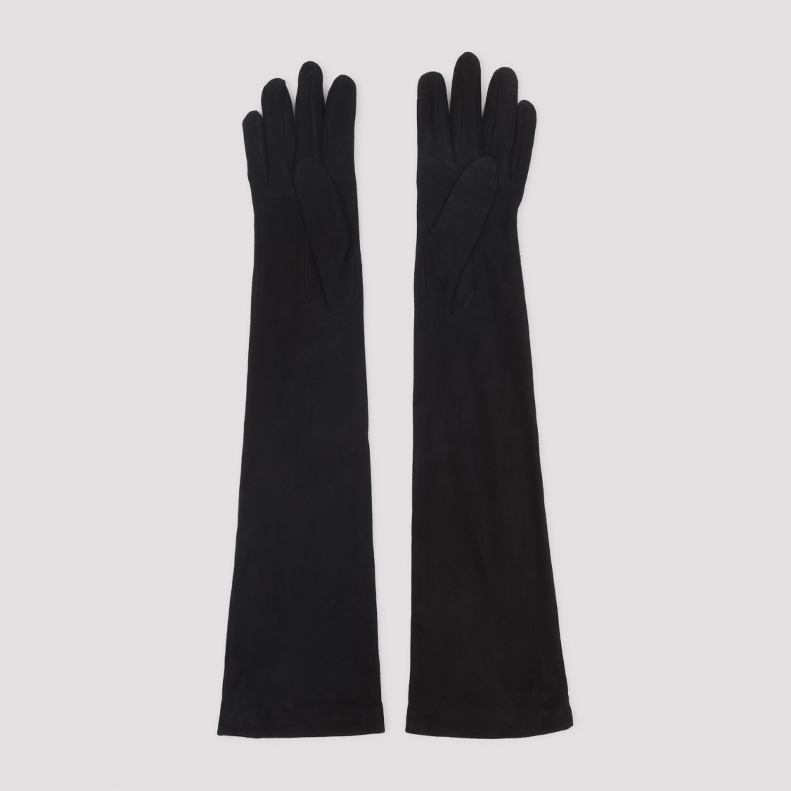Giorgio Armani Black Lamb Leather Gloves In Black