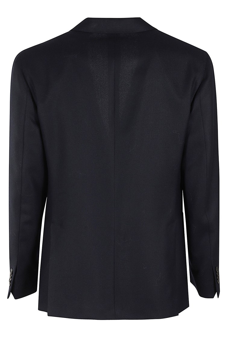 Boglioli Unlined Blue Virgin Wool Blazer With Classic Lapel In Blue